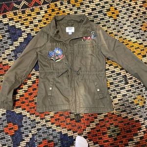 Old Navy green embroidered jacket